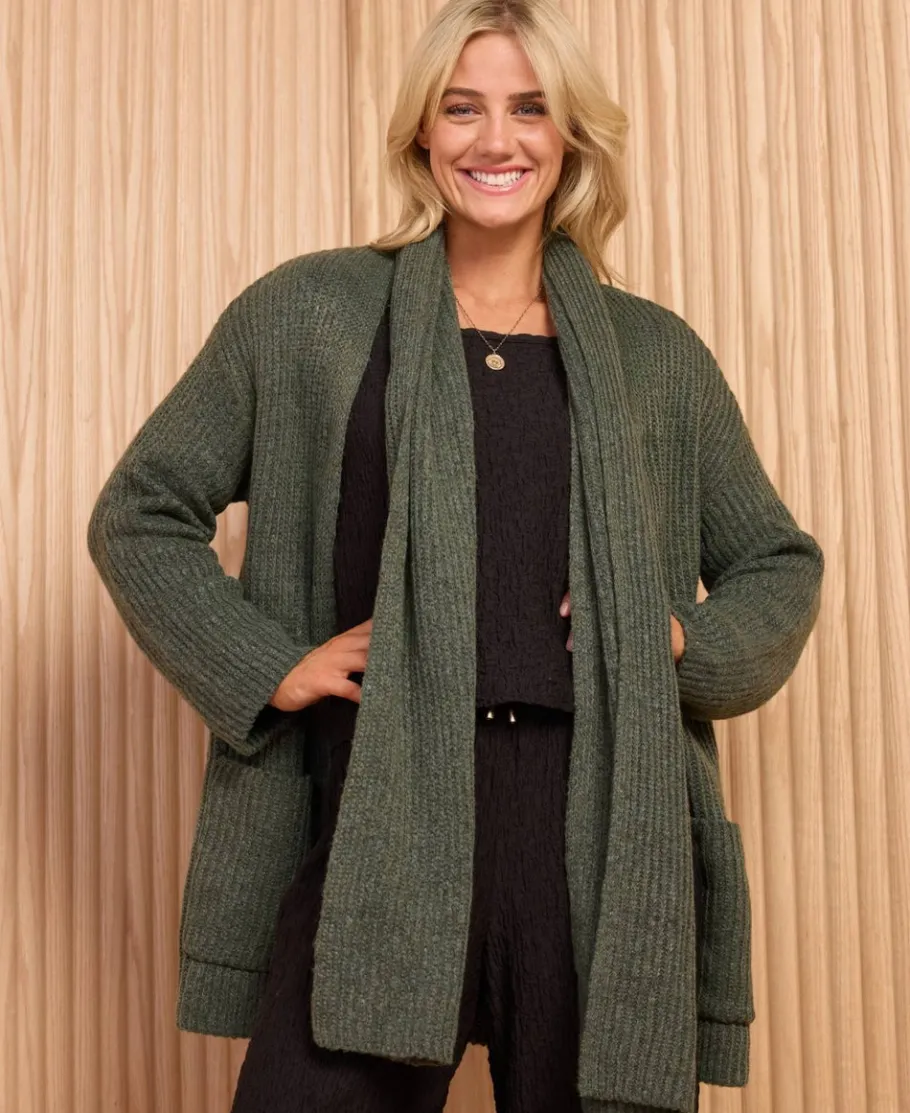 Clearance Women's Cardi with Detachable Scarf Women Knitwear