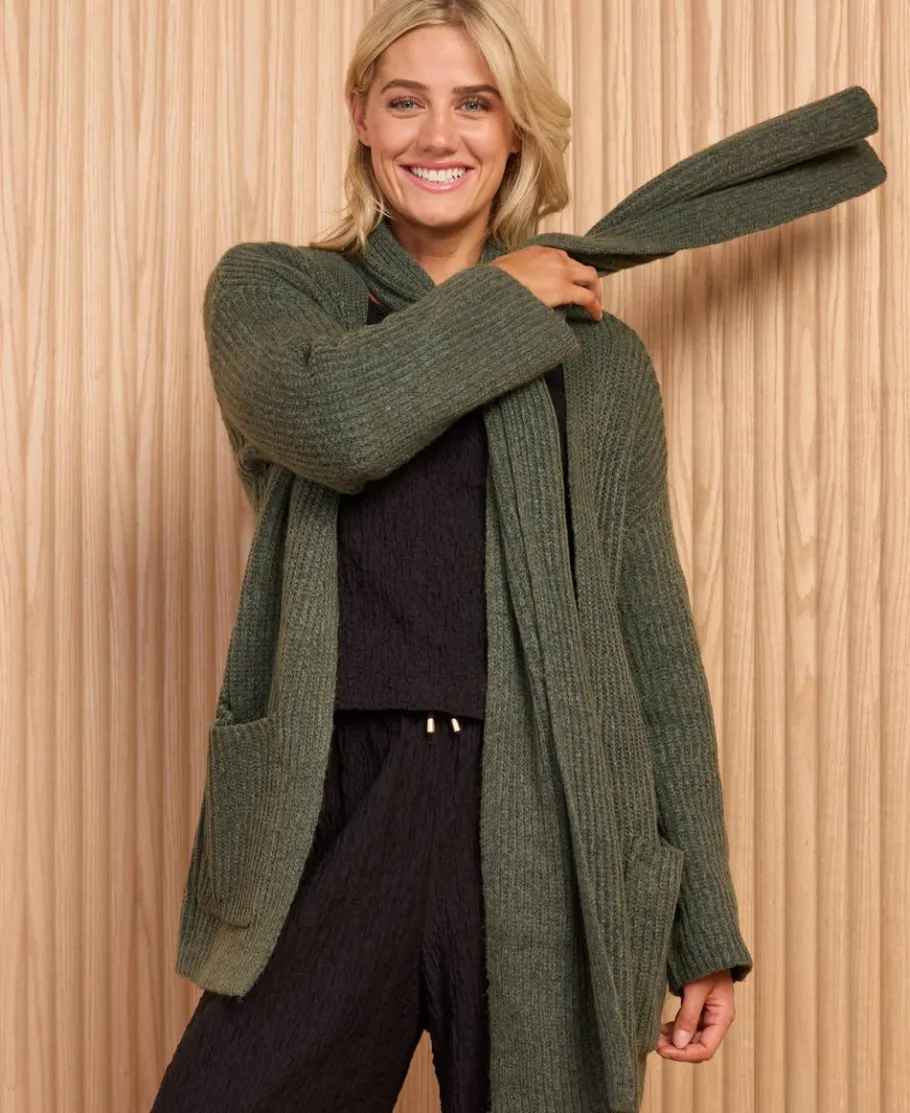 Clearance Women's Cardi with Detachable Scarf Women Knitwear