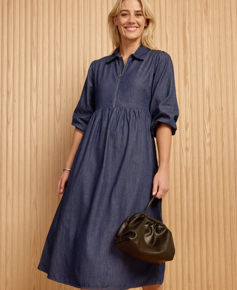 Best Women's Collared Denim Dress Women Dresses