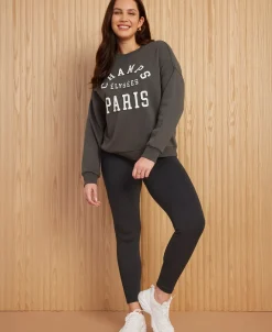 Hot Women's Crew Placement Print Sweat Women Sweats & Fleece