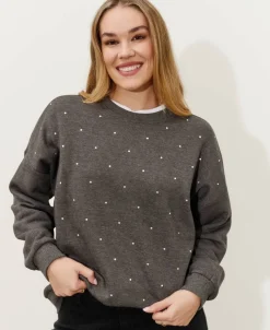 Clearance Women's Diamante Sweatshirt Women Sweats & Fleece