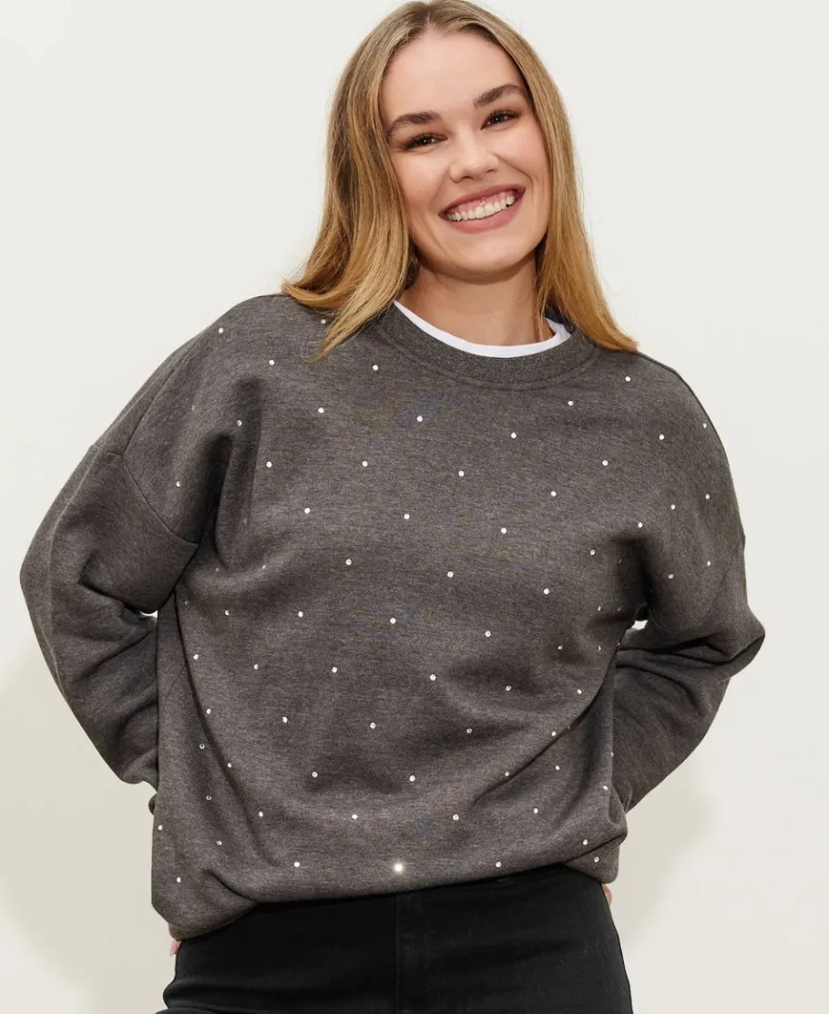 Clearance Women's Diamante Sweatshirt Women Sweats & Fleece