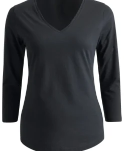Outlet Women's Favourite 3/4 Sleeve V Neck Cotton Top Women T-Shirts|Tops