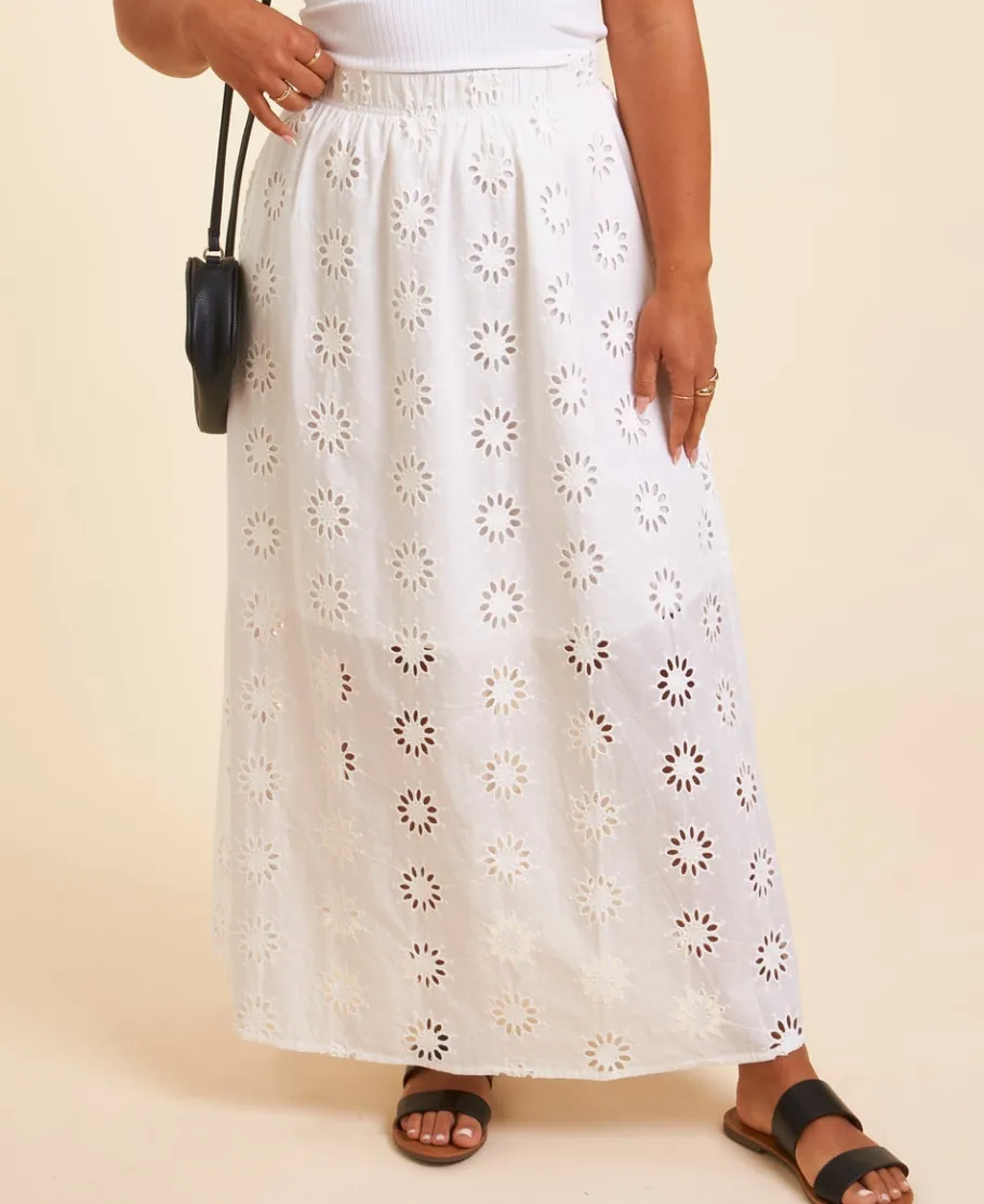 Outlet Women's Full Broderie Skirt Women Skirts