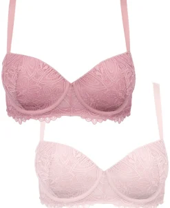 Fashion Women's Full Figure 2 Pack Lace Balconette Bras Women Lingerie|Womens Bras