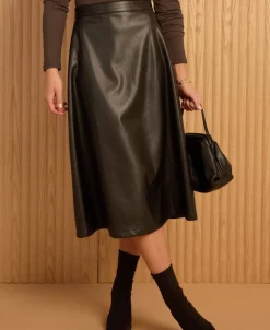 Sale Women's Full Pleather Skirt Women Skirts