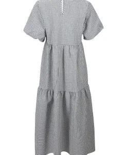 New Women's Gingham Tier Midi Dress Women Dresses