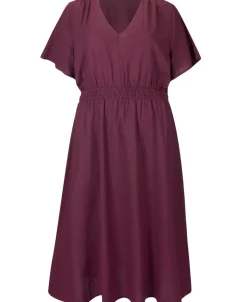 Online Womens' Isobelle Gathered Waist Linen Blend Midi Dress Women Plus Size|Dresses
