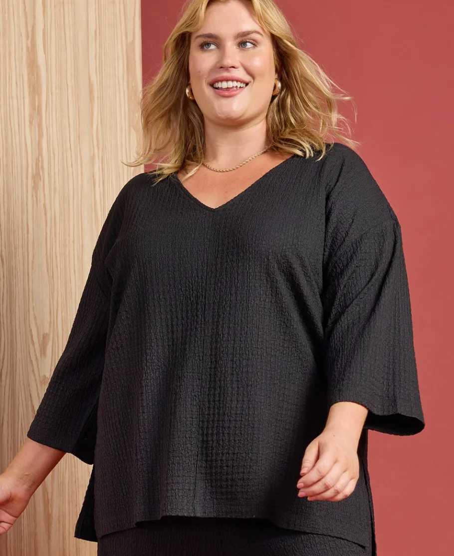 New Women's Isobelle V-Neck Crinkle Top Women T-Shirts|Tops