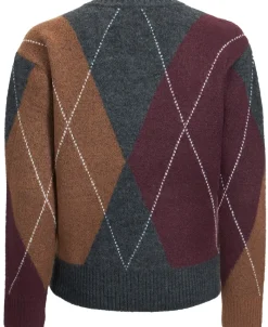 Fashion Women's Jacquard V-Neck Jumper Women Knitwear
