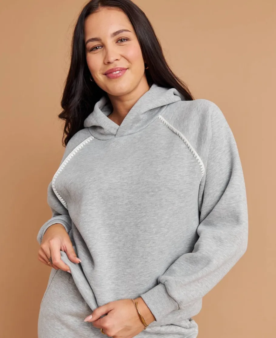 Clearance Women's Ladder Stitch Detail Hoodie Women Sweats & Fleece|Activewear & Leisure