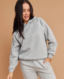 Clearance Women's Ladder Stitch Detail Hoodie Women Sweats & Fleece|Activewear & Leisure