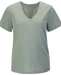 Hot Women's Linen Blend V Neck Tee Women T-Shirts|Tops