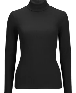 Discount Women's Long Sleeve Rib Roll Neck Top Women T-Shirts|Tops