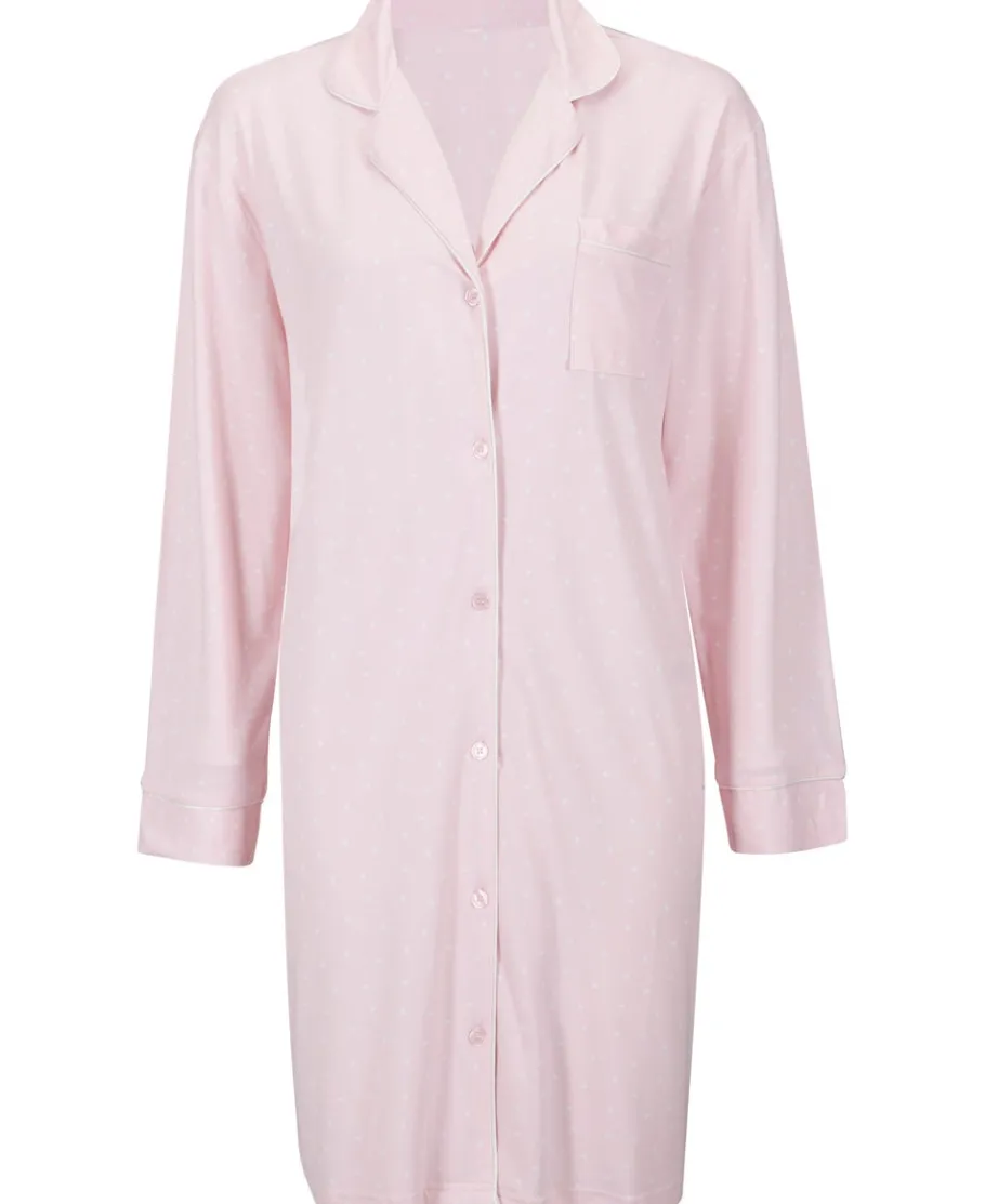 New Women's Long Sleeve Soft Button Up Nightshirt Women Sleepwear