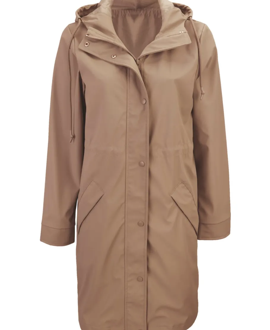 Clearance Women's Longline Hooded Raincoat Women Jackets & Coats