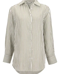 Discount Women's Muslin Stripe Shirt Women Tops
