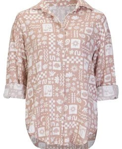 Hot Women's Oversize Print Shirt Women Tops