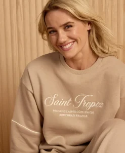 New Women's Piping Print Sweatshirt Women Sweats & Fleece