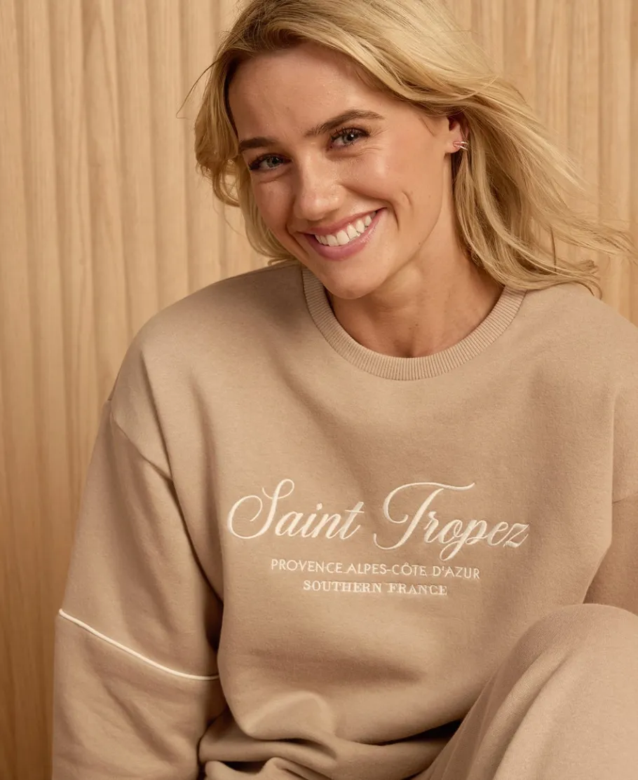 New Women's Piping Print Sweatshirt Women Sweats & Fleece