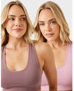 New Women's 2pk Seamfree Sports Crop Women Lingerie|All Womens Underwear