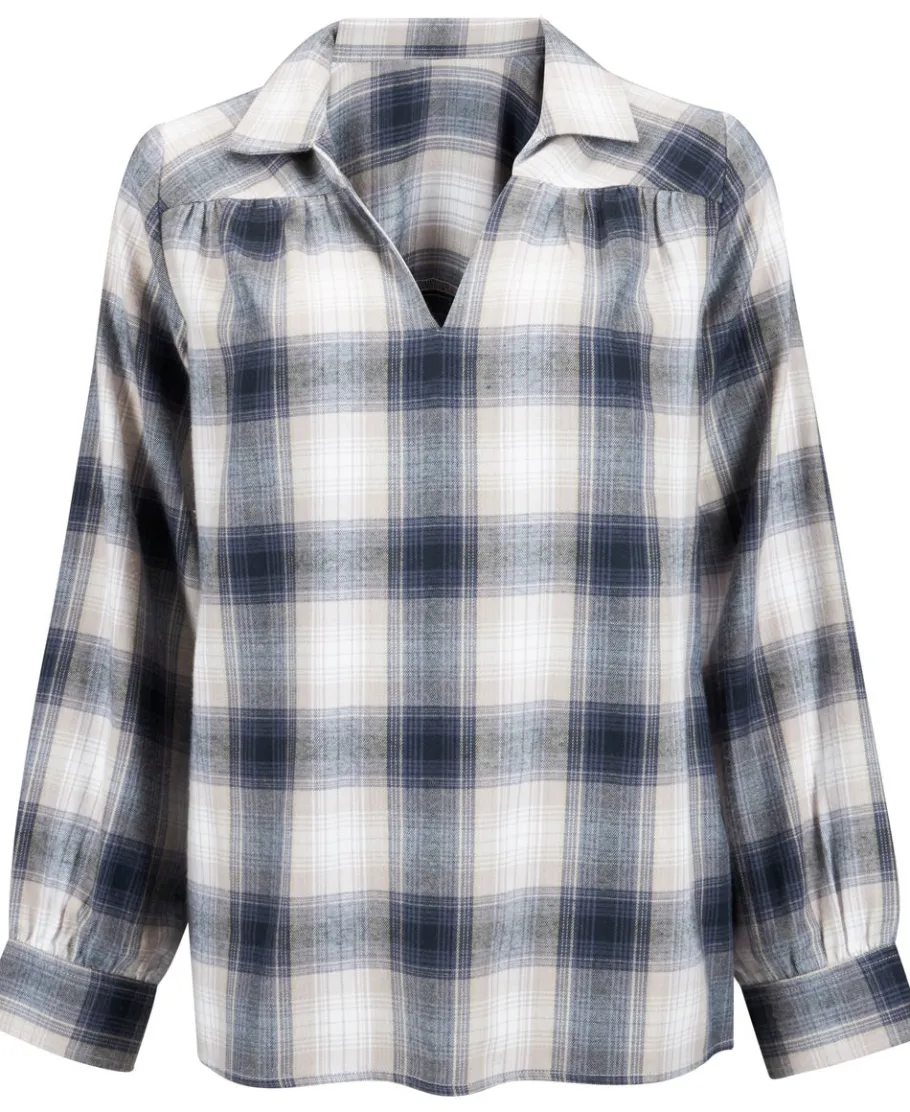 Hot Women's Popover Brushed Check Top Women T-Shirts|Tops