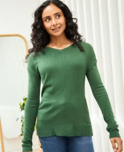 Best Women's Relaxed V Neck Super Soft Jumper Women Knitwear
