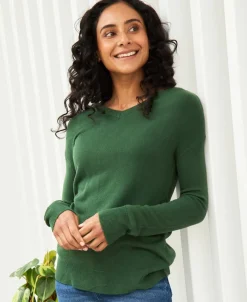 Best Women's Relaxed V Neck Super Soft Jumper Women Knitwear