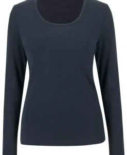 Online Women's Rib Long Sleeve Scoop Neck Top Women T-Shirts|Tops