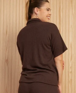 Outlet Women's Rib Short Sleeve Shirt Women Activewear & Leisure