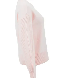 Hot Women's Rib Sleeve Crew Jumper Women Knitwear