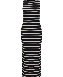 New Women's Ribbed Stripe Tank Dress Women Dresses