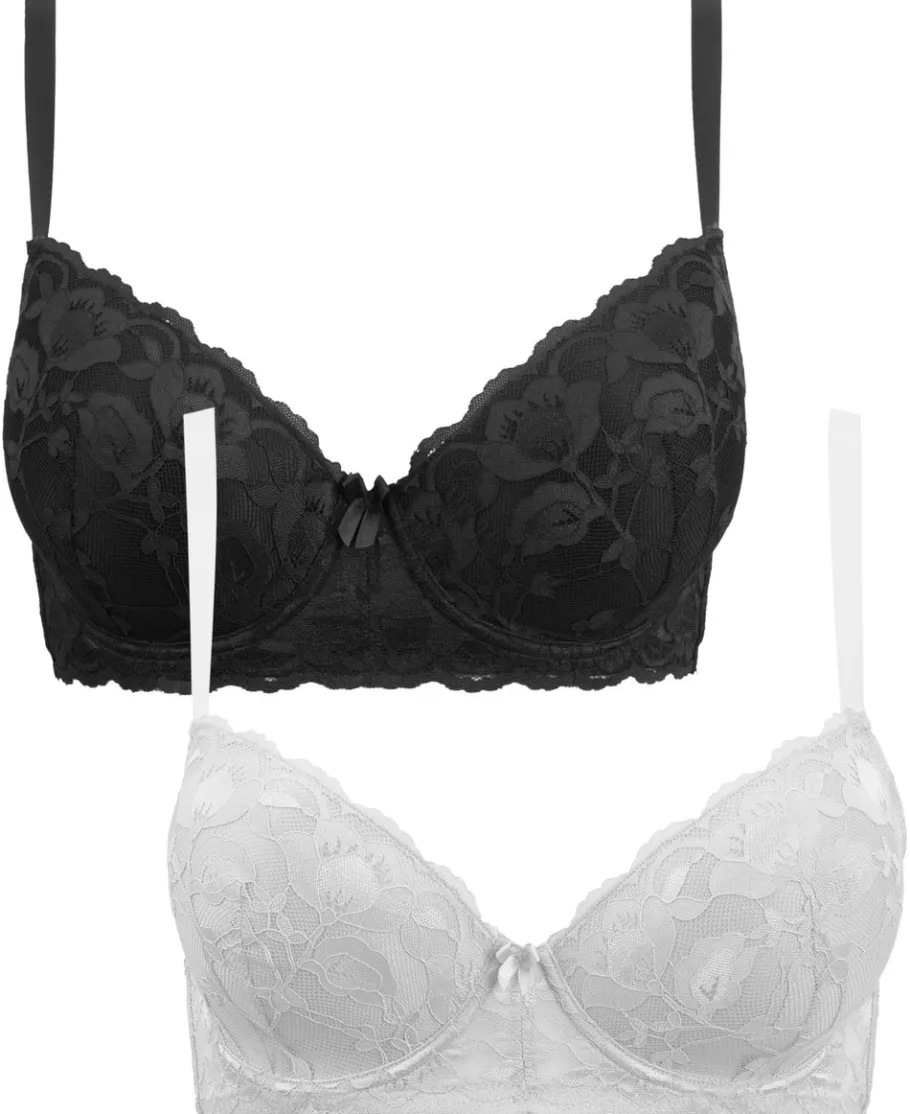 Best Women's Ruby Fuller Figure 2 Pack Lace Bras Women Lingerie|Plus Size
