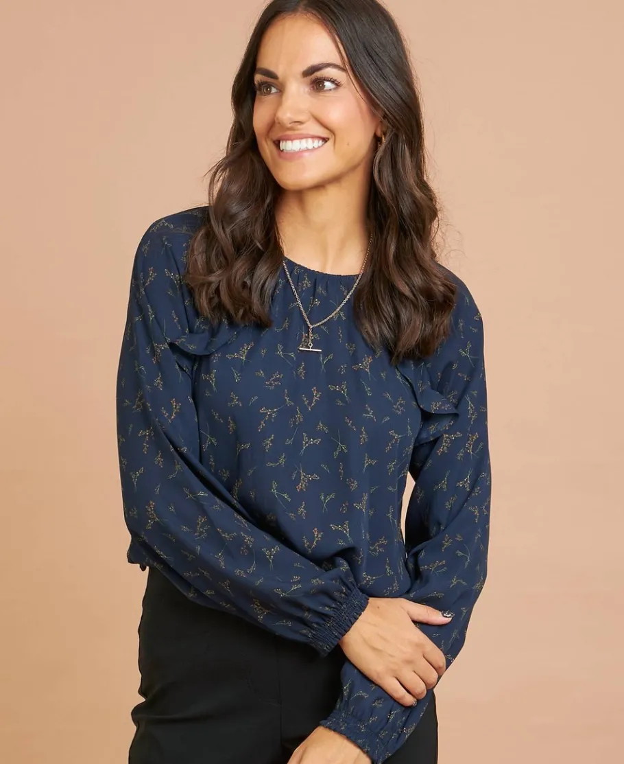 Discount Women's Ruffle Cuff Blouse Women Tops