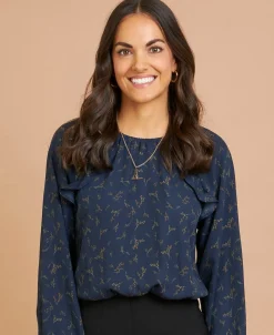 Discount Women's Ruffle Cuff Blouse Women Tops