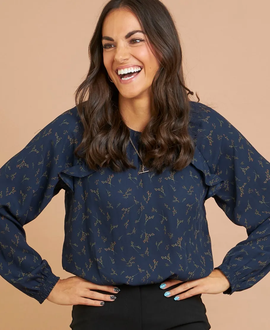 Discount Women's Ruffle Cuff Blouse Women Tops