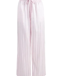 Clearance Women's Self Stripe Satin PJ Set Women Sleepwear