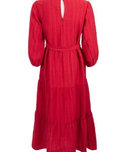 Hot Women's Textured Long Sleeve Tier Dress Women Dresses