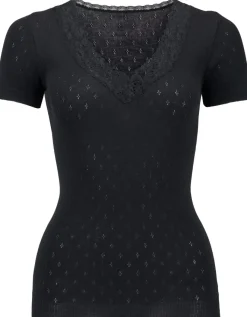 Fashion Women's Thermal Pointelle Short Sleeve Top Women Thermals|Women'S Thermals