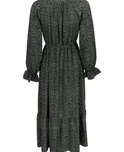 Outlet Women's Tie Neck Tier Midi Dress Women Dresses