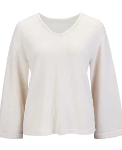 Outlet Women's V Neck Textured Boxy Top Women T-Shirts|Tops
