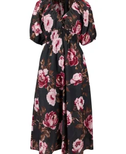 Fashion Women's V-Neck Floaty Midi Dress Women Dresses
