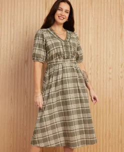 Sale Women's V-neck Puff Sleeve Dress Women Dresses