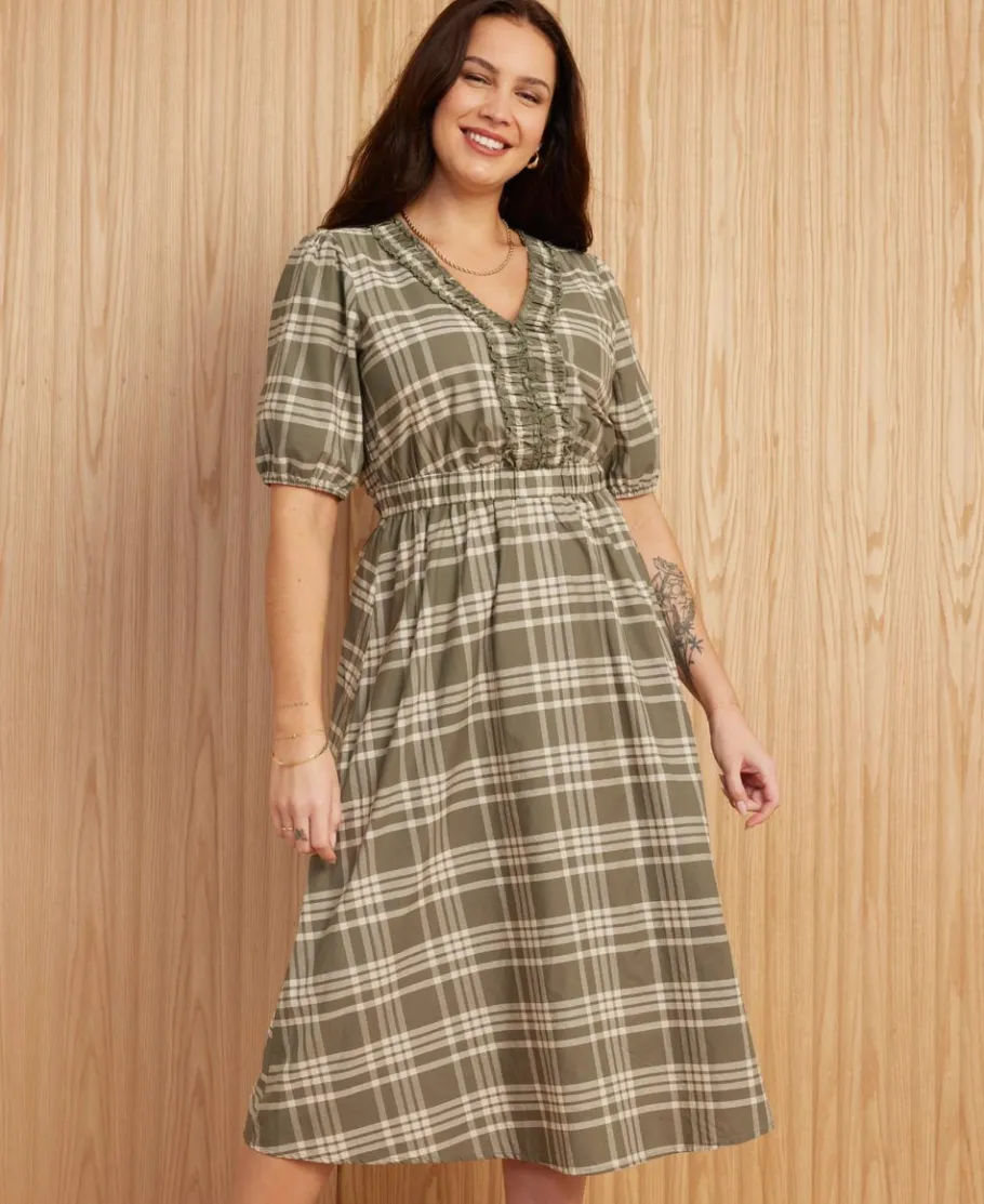 Sale Women's V-neck Puff Sleeve Dress Women Dresses