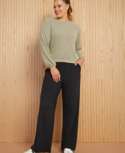 Clearance Women's Wide Leg Ponte Pants Women Pants & Leggings