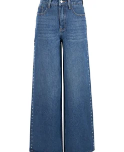 New Women's Wide Leg Stud Jeans Women Jeans & Jeggings